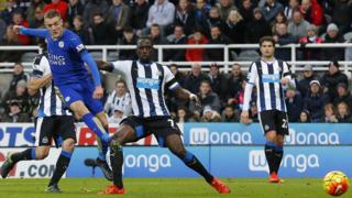 Vardy scores against Newcastle