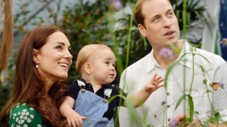Prince George visiting the Sensational Butterflies exhibition with his mum and dad at the Natural History Museum, London