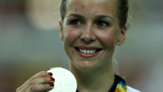 Becky James with silver medal