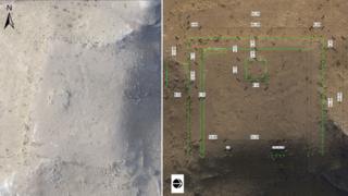 Satellite images showing a previously unknown ancient monument in Jordan, Petra