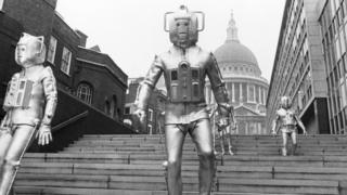 Cybermen next to St Paul's Cathedral in The Invasion, 1968