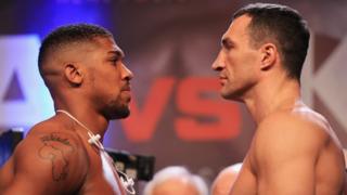 Anthony Joshua and Wladimir Klitschko face each other
