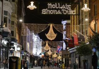 To Dublin in Ireland next where you can see the lights on Grafton Street, one of the city's main shopping streets.