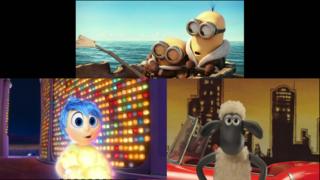 Pictures from BAFTA's animated movies, The Minions, Inside Out and Shaun the Sheep.