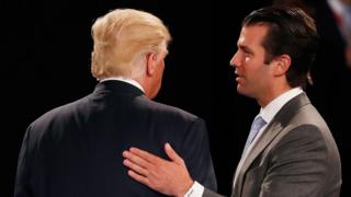 Donald Trump Jr with father