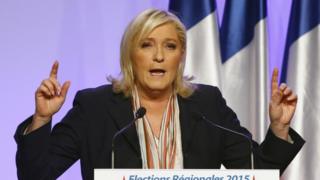 Marine Le Pen during campaigning for the 2015 regional elections