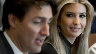 Canadian Prime Minister Justin Trudeau and Ivanka Trump during a White House meeting. Photo: 13 February 2017