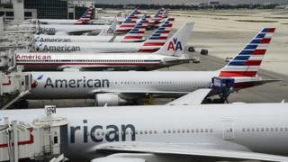 American Airlines planes as seen in Miami on 8 June 2015