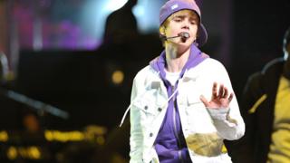 Justin Bieber performing in 2010