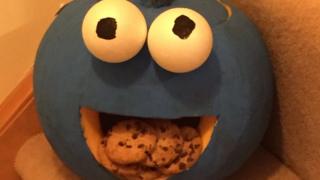 Emma's Cookie Monster pumpkin