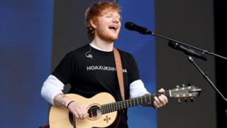 Ed Sheeran performing
