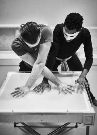 Dancers Matthew Topliss and Mlindi Kulashe in rehearsals