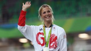 Becky James with silver medal