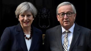 Theresa May and Jean-Claude Juncker