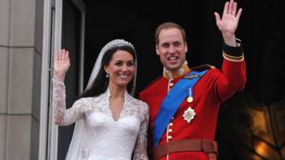 Prince William and Kate on their wedding day