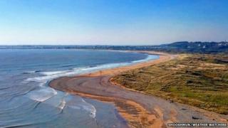 Bright coastal scene