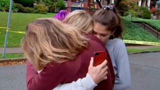 Residents hugging