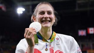 Bryony Page with silver medal
