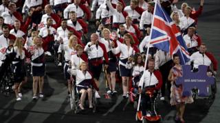Equestrian rider Lee Pearson, who has won 10 gold medals, led out Great Britain