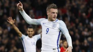 Jamie Vardy playing for England