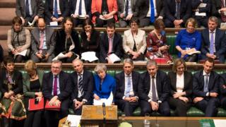 Prime Minister Theresa May during Prime Minister's Questions in the House of Commons, London on January 16th, 2019