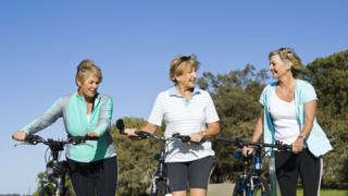 Women cycling