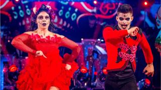 Daisy Lowe and Aljaz Skorjanec