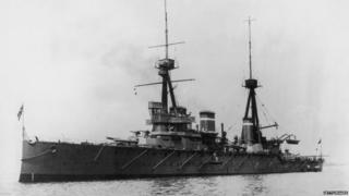 British Navy battlecruiser HMS Invincible