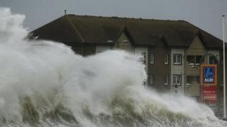 Giant wave on street