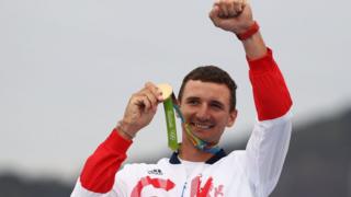 Giles Scott with gold medal