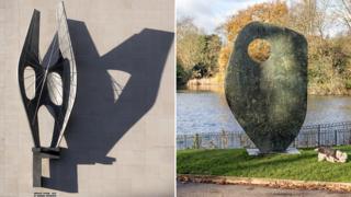 Winged Figure by Barbara Hepworth, 1963 - Oxford Street, London. Single Form (Memorial) by Barbara Hepworth, 1961-62 - Battersea Park, London.