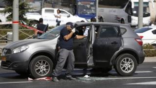 Police at the scene in Jerusalem