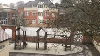 Snowy school in Bedford