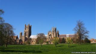 Church under blue skies