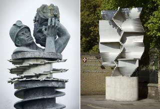 The Miner by Arthur Fleischmann, 1964 - St Helens. Construction in Aluminium by Kenneth Martin, 1967 - University of Cambridge.