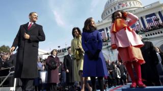 Well, two people who could give him some advice are Sasha and Malia Obama. They were 10 and seven when their dad, Barack Obama, was elected as president. They've lived in the White House for 8 years and have often been seen attending events and ceremonies with their parents.