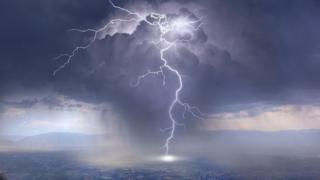 lightning strike over Geneva