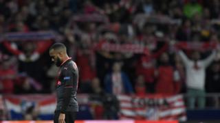 Arsenal's French forward Alexandre Lacazette stands on the field during the UEFA Europa League semi-final second leg football match between Club Atletico de Madrid and Arsenal FC at the Wanda Metropolitano stadium in Madrid on May 3, 2018