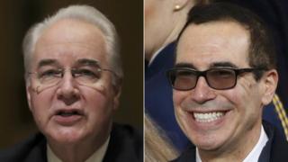 Composite image: Tom Price and Stephen Mnuchin