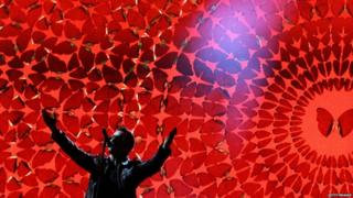 U2 perform at Glastonbury