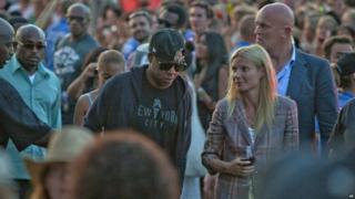 Jay-Z and Gwyneth Paltrow at Glastonbury Festival
