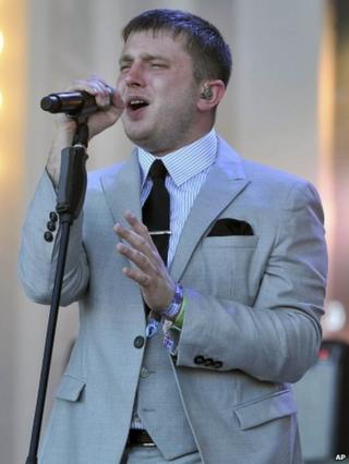 Plan B performing at Glastonbury