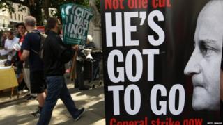 Placard with David Cameron's face and the slogan "He's got to Go"