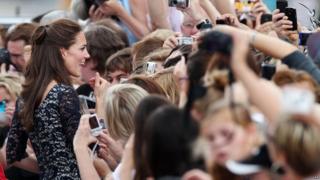 The Duchess of Cambridge with crowds in Canada