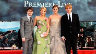 Daniel Radfcliffe, JK Rowling, Emma Watson and Rupert Grint