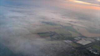 First picture from the meteorological weather balloon's camera.