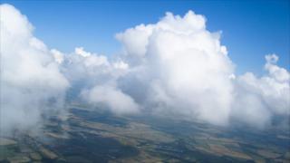 A picture from the meteorological weather balloon's camera.