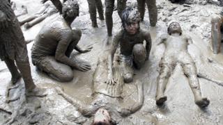 Thousands of people travelled to the festival where kids compete to see who can get the messiest!