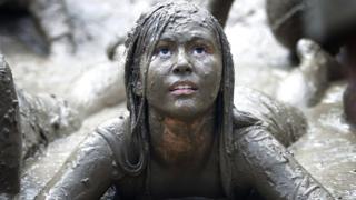Thousands of people travelled to the festival where kids compete to see who can get the messiest!