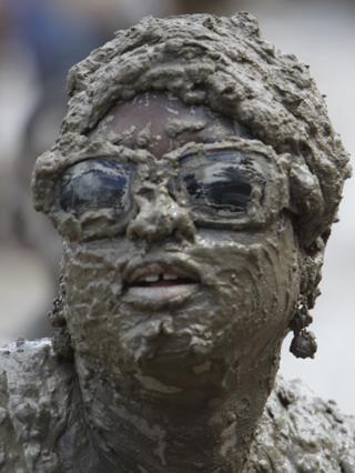 Thousands of people travelled to the festival where kids compete to see who can get the messiest!